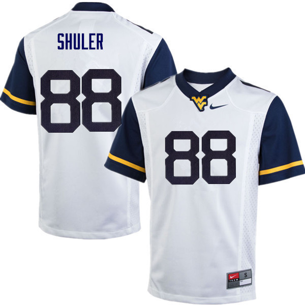 NCAA Men's Adam Shuler West Virginia Mountaineers White #88 Nike Stitched Football College Authentic Jersey XV23D42AG